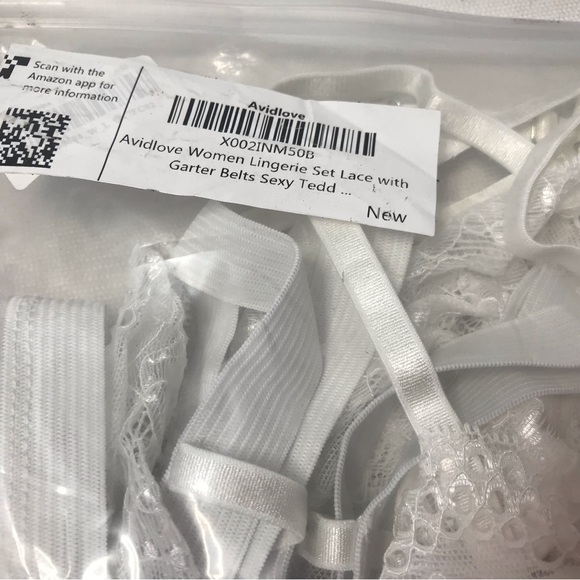 Avidlove Women Garter Lingerie Set Teddy Babydoll Bra Thong Size L - Picture 5 of 7